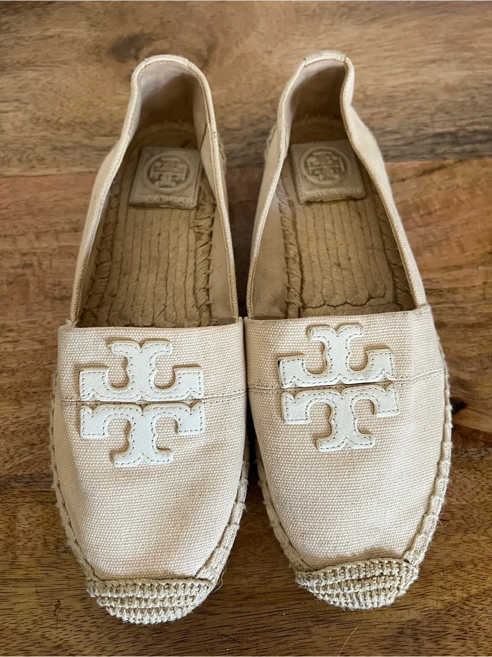 Tory Burch Weston Natural Logo Espadrille Flats Size 6